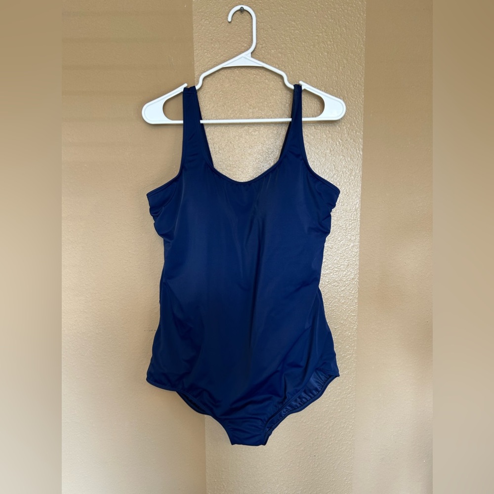 Lands’ End Blue One Piece Bathing Suit Size 18